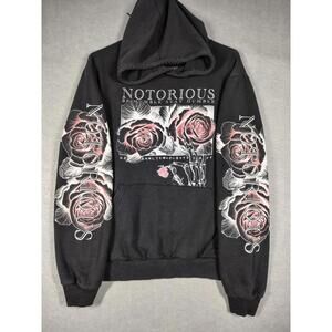 Fresh Laundry Mens Medium Hoodie Notorious Black Hoodie Emo Goth Grunge